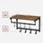 Coat Rack - 8 Hooks with Shelf - Wood - Rustic Brown and Black