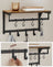 Coat Rack - 8 Hooks with Shelf - Wood - Rustic Brown and Black