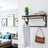 Coat Rack Shelf - Wood - Rustic Brown and Black - Wall Mounted with 5 Hooks and Hanging Rail