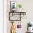 Coat Rack Shelf - Wood - Rustic Brown and Black - Wall Mounted with 5 Hooks and Hanging Rail