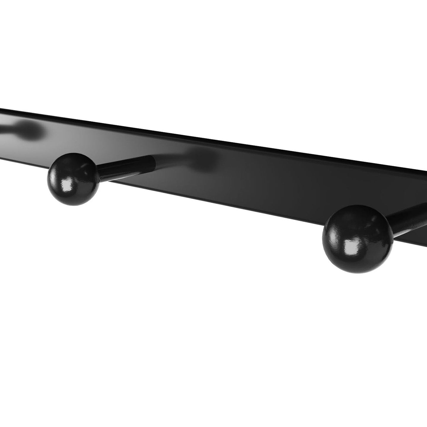 Coat Rack Shelf - Wood - Rustic Brown and Black - Wall Mounted with 5 Hooks and Hanging Rail