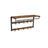Wall-Mounted Coat Rack - Wood - Rustic Brown and Black - 10 Removable Hooks with Shelf