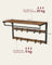 Wall-Mounted Coat Rack - Wood - Rustic Brown and Black - 10 Removable Hooks with Shelf