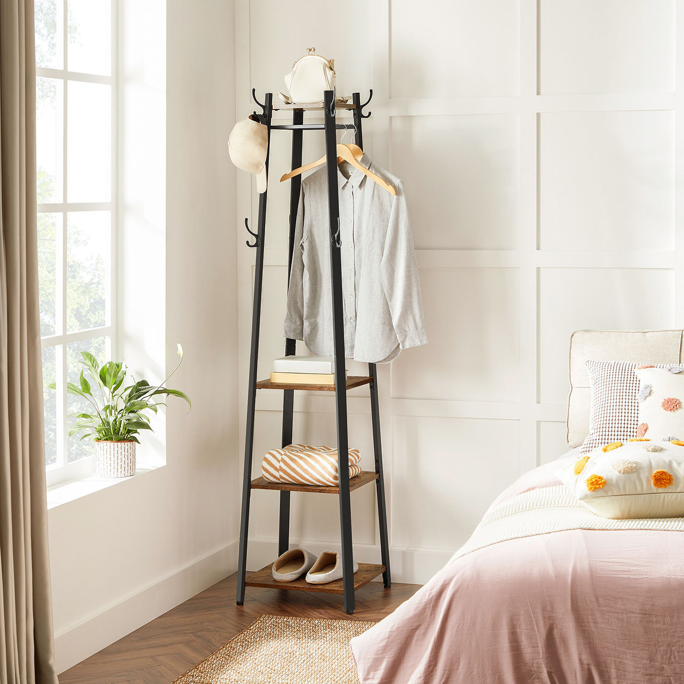 Coat Stand - Metal - Rustic Brown