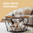 Round Coffee Table - Steel Frame - Rustic Brown and Black