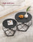 Set of 2 Round Coffee Tables - Steel - Charcoal Grey - Robust Design for Living Room and Bedroom