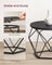 Set of 2 Round Coffee Tables - Steel - Charcoal Grey - Robust Design for Living Room and Bedroom