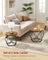 Set of 2 Round Coffee Tables - Steel - Rustic Brown & Ink Black - Robust Design for Living Room and Bedroom