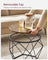 Set of 2 Round Coffee Tables - Steel - Rustic Brown & Ink Black - Robust Design for Living Room and Bedroom