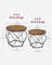 Set of 2 Round Coffee Tables - Steel - Rustic Brown & Ink Black - Robust Design for Living Room and Bedroom