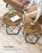 Set of 2 Round Coffee Tables - Steel - Rustic Brown & Ink Black - Robust Design for Living Room and Bedroom