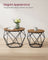Set of 2 Round Coffee Tables - Steel - Rustic Brown & Ink Black - Robust Design for Living Room and Bedroom