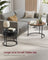 Set of 2 Round Nesting Side Tables - Natural Walnut - Modern Style with Hidden Storage and Top Tray