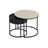 Set of 2 Round Nesting Tables - Wood - Rustic Brown - Hidden Storage and Top Tray