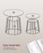 Set of 2 Round Side Tables - Steel Frame - Rustic Brown