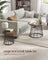 Set of 2 Round Side Tables - Steel Frame - Rustic Brown - Modern Style