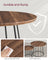 Set of 2 Round Side Tables - Steel Frame - Rustic Brown - Modern Style