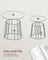 Set of 2 Round Side Tables - Steel Frame - Rustic Brown - Modern Style