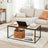 Coffee Table - Steel Frame - Rustic Brown and Black - Compact Dimensions