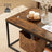 Coffee Table - Steel Frame - Rustic Brown and Black - Compact Dimensions