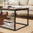 Coffee Table - Steel Frame - Rustic Brown and Black - Compact Dimensions