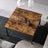 Square Cocktail Table - Steel - Rustic Brown and Black - Spacious Table Top with Mesh Storage Shelf