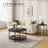 Round Coffee Table - Faux Marble - Black
