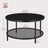 Round Coffee Table - Faux Marble - Black