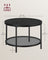 Round Coffee Table - Faux Marble - Black - Compact and Convenient Size
