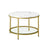 Round Coffee Table - Faux Marble - White and Pale Gold