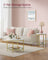 Round Coffee Table - Faux Marble - White and Pale Gold