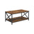 Coffee Table - Engineered Wood - Rustic Brown and Black - X-Shape Frame with Storage Shelf