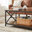 Coffee Table - Engineered Wood - Rustic Brown and Black - X-Shape Frame with Storage Shelf