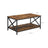 Coffee Table - Engineered Wood - Rustic Brown and Black - X-Shape Frame with Storage Shelf