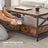 Coffee Table - Wood - Rustic Brown and Black - Open Shelf for Display and Accessibility
