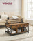 Lift-Top Table Coffee Table for Living Room - Steel and Wood - Rustic Brown