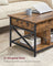 Lift-Top Coffee Table - Wood - Brown - Open and Hidden Storage with X-Shaped Bars
