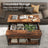 Lift-Top Coffee Table - Wood - Brown and Black - Open and Hidden Storage with X-Shaped Bars