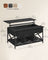 Lift-Top Coffee Table - MDF - Charcoal Gray and Black - Open and Hidden Storage