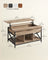 Lift-Top Coffee Table - Wood - Natural Finish - Open and Hidden Storage with X-Shaped Design