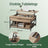 Lift-Top Coffee Table - Wood - White - Open and Hidden Storage with X-Shaped Bars