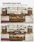 Lift Top Coffee Table - Wood - Brown - Storage Drawers and Hidden Compartments