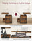 Lift Top Coffee Table - Wood - Brown - Storage Drawers and Hidden Compartments