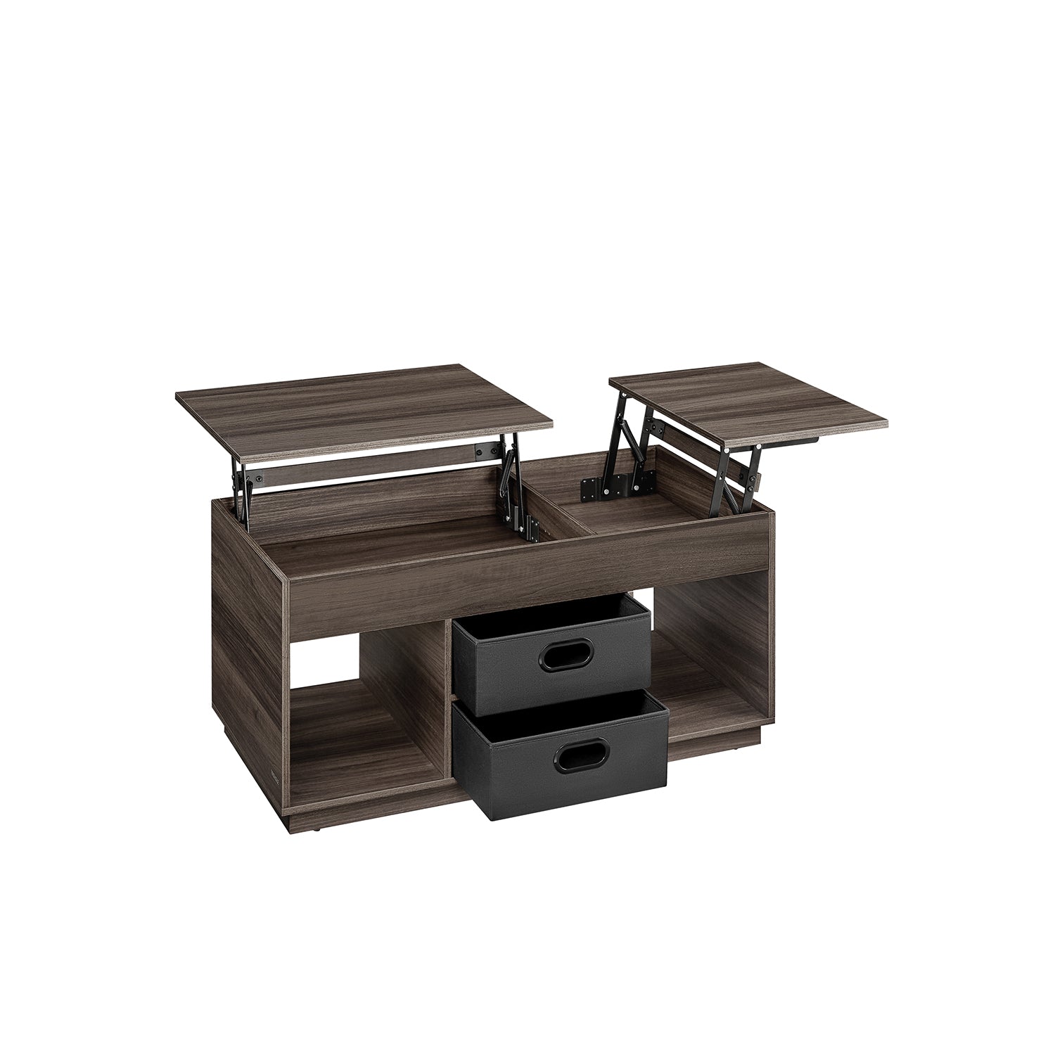 Lift Top Coffee Table - Wood - Ash Brown - With 2 Drawers and Hidden Compartments