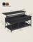 Lift-Top Coffee Table - Wood - Natural Finish - Open and Hidden Storage with X-Shaped Design