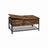 Coffee Table - Steel - Rustic Brown and Black - Folding Top with Hidden Storage and Mesh Shelf
