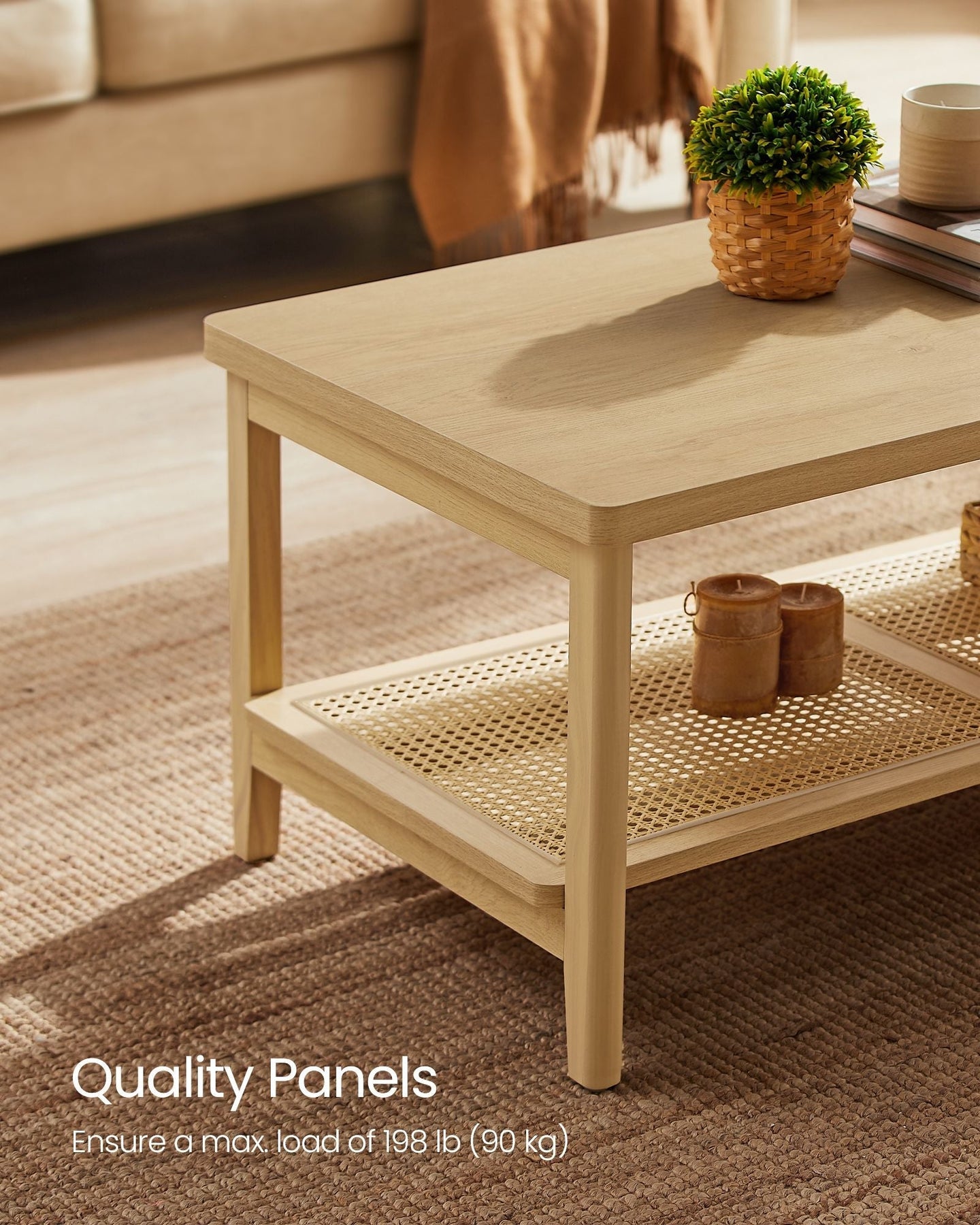 2-Tier Coffee Table - Oak - Beige