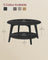 2-Tier Round Coffee Table - Engineered Wood - Charcoal Grey