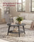 Round Coffee Table - Engineered Wood - Misty Grey - 2-Tier with Storage