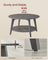 Round Coffee Table - Engineered Wood - Misty Grey - 2-Tier with Storage